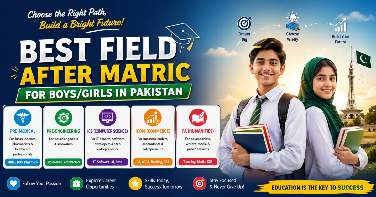 Best Field After Matric for Boys/Girls in Pakistan